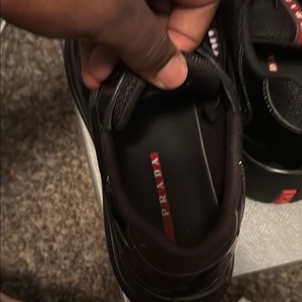 Prada Black Sneakers Sleek Minimalist Design - Picture 5 of 5